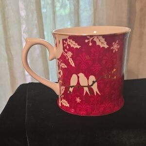 Starbucks 2010 Coffee Mug Red White Gold Bird Dove Rosanna Christmas Holiday12oz